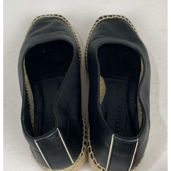 Everlane Womens, Shoes black leather and jute espadrille size 8 black. - Picture 5 of 12